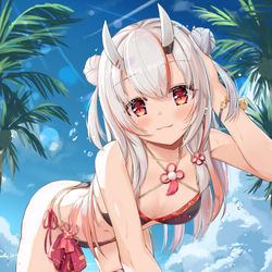This is a pixiv picture whose title is 水着あやめ嬢.