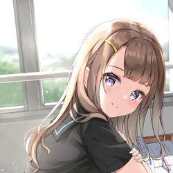 This is a pixiv picture whose title is 最近よく目が合う隣の席の女子.
