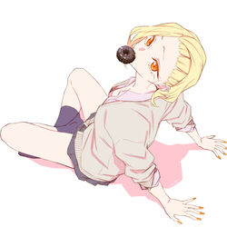 This is a pixiv picture whose title is ドーナツ食べる安城さん.