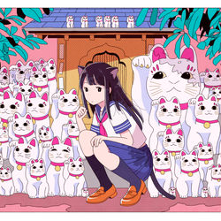 This is a pixiv picture whose title is まねきねこ.