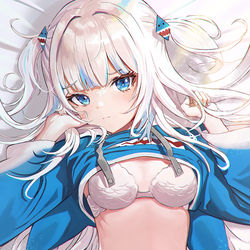 This is a pixiv picture whose title is 가우르 구라 Gawr Gura.
