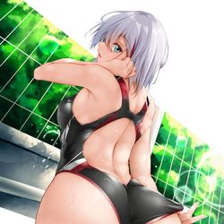 This is a pixiv picture whose title is 毎日シュペーちゃん（アズレン競泳水着部コラボ）.