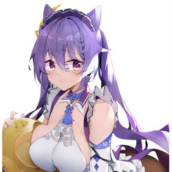This is a pixiv picture whose title is Keqing maid.