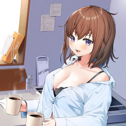 This is a pixiv picture whose title is 朝目覚めたら家に女の子がいる件について.