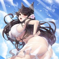 This is a pixiv picture whose title is アズールレーン 愛宕 真夏の行進曲.