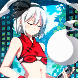 This is a pixiv picture whose title is チャイナ水着妖夢ちゃん！.