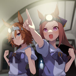 This is a pixiv picture whose title is 深夜歩き回る謎の白っぽい生徒に愛の指導と更生を.