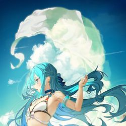 This is a pixiv picture whose title is 水着絵.