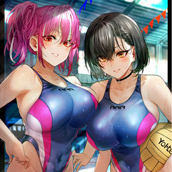 This is a pixiv picture whose title is 競泳水着ボルチモア&ブレマートン.