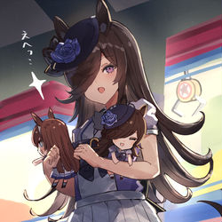 This is a pixiv picture whose title is ライスシャワーとゲーセン.