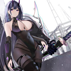 This is a pixiv picture whose title is 雷電将軍　雷電芽衣.