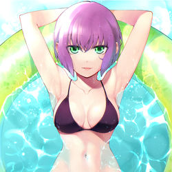 This is a pixiv picture whose title is 先輩、一緒に浮き輪入りますか？.