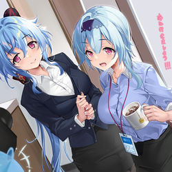 This is a pixiv picture whose title is 甘雨x优菈.