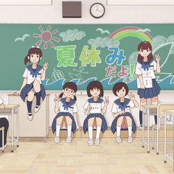 This is a pixiv picture whose title is 明日から夏休み！.