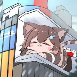 This is a pixiv picture whose title is 新宿になんかいた.