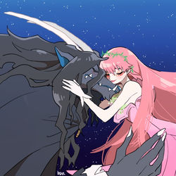This is a pixiv picture whose title is 竜と姫.