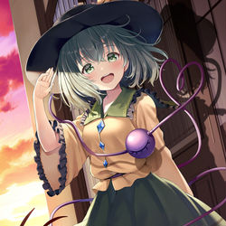 This is a pixiv picture whose title is 夕焼けとこいしちゃん.