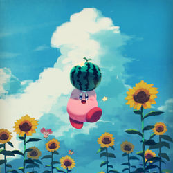 This is a pixiv picture whose title is 夏のカービィ.