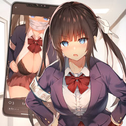 This is a pixiv picture whose title is 裏垢風紀委員ちゃん.