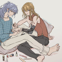 This is a pixiv picture whose title is 義手にマニキュア.