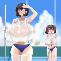 This is a pixiv picture whose title is プールのお掃除.
