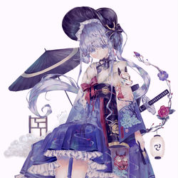 This is a pixiv picture whose title is 浅葱色の優雅.