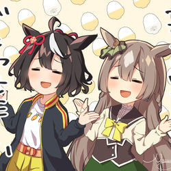 This is a pixiv picture whose title is コメくいてー でもやせたーい！の練習をするキタサト.