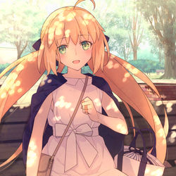 This is a pixiv picture whose title is キャストリアと公園デート.