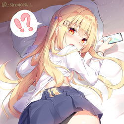 This is a pixiv picture whose title is ぷりぷり金髪JKちゃん.