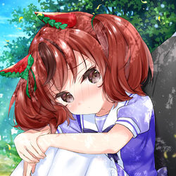 This is a pixiv picture whose title is トレーナーさんの背中だけは誰にも譲らないんだから…！.