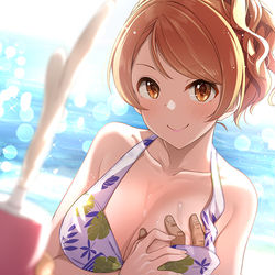 This is a pixiv picture whose title is 【218】「隅々までちゃんと塗ってよね」.