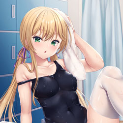 This is a pixiv picture whose title is プール授業後の更衣室にて♡.