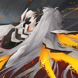 This is a pixiv picture whose title is burnt.