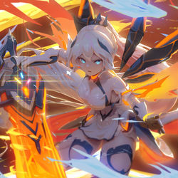 This is a pixiv picture whose title is 薪炎永燃-琪亞娜卡斯蘭娜.