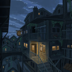 This is a pixiv picture whose title is 町.
