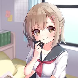 This is a pixiv picture whose title is 【グッズ絵】幼馴染ちゃん.