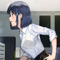 This is a pixiv picture whose title is 成果物を評価してくれる美人でお金持ちな独身上司.