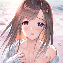 This is a pixiv picture whose title is 「……帰りたくない」.
