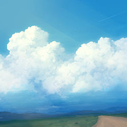 This is a pixiv picture whose title is 夏空に.