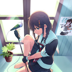 This is a pixiv picture whose title is 佐世保の時雨.