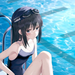 This is a pixiv picture whose title is スク水.