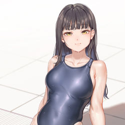 This is a pixiv picture whose title is 競泳水着.