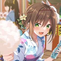 This is a pixiv picture whose title is 「ほら先輩！あーん、ですよ♪」.