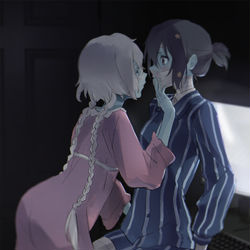 This is a pixiv picture whose title is 何を観てた？.