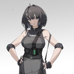 This is a pixiv picture whose title is 还没上线的妹妹.