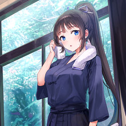 This is a pixiv picture whose title is 剣道部校外合宿1日目、厳しい練習メニューをよくこなしてる部長さん.