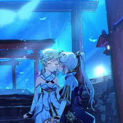 This is a pixiv picture whose title is 留まる勇気.