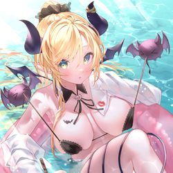 This is a pixiv picture whose title is 悪魔のバカンス.