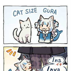 This is a pixiv picture whose title is Cat size Gura.