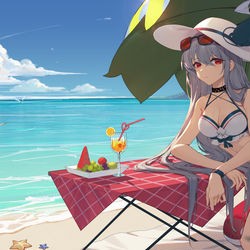 This is a pixiv picture whose title is 斯卡蒂.